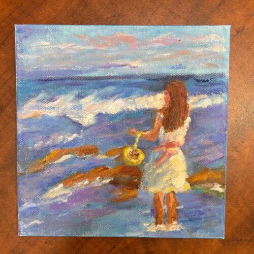 Blues and Browns Abstract - An Artists Invitational Canvas